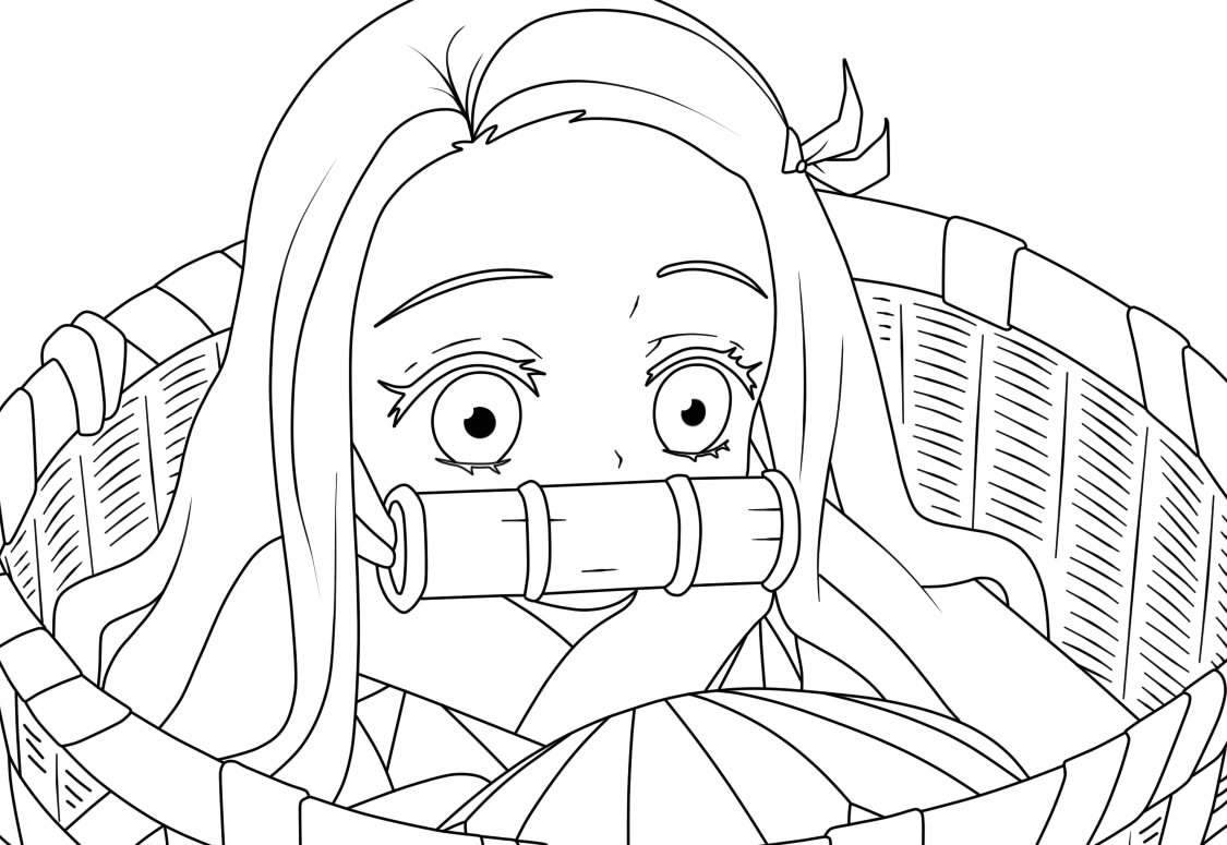 Coloring pages nezuko kamado
