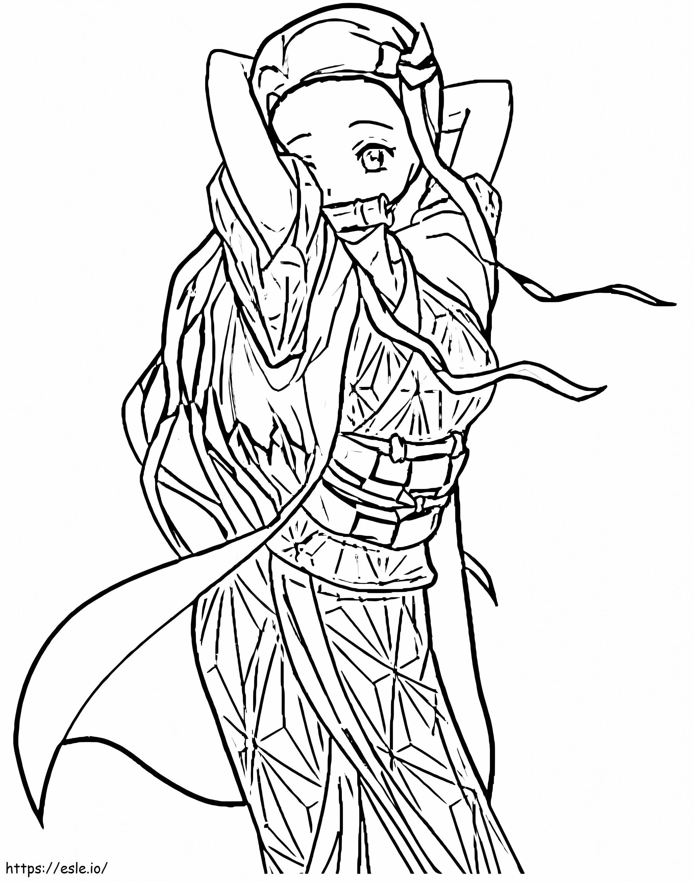 Nezuko printable coloring page