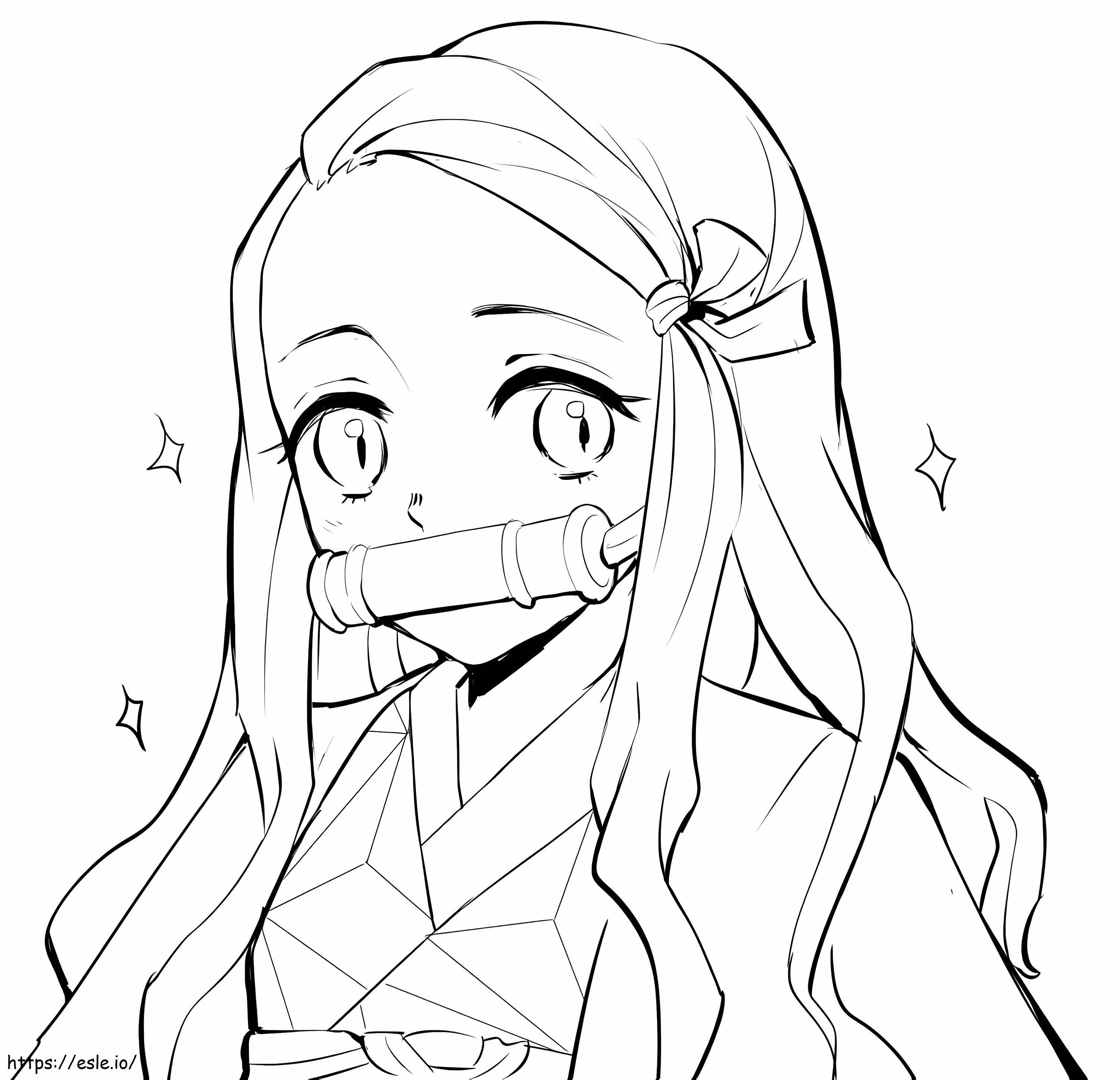 Nezuko from demon slayer coloring page