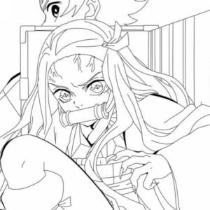 Nezuko colouring pages printable for free download