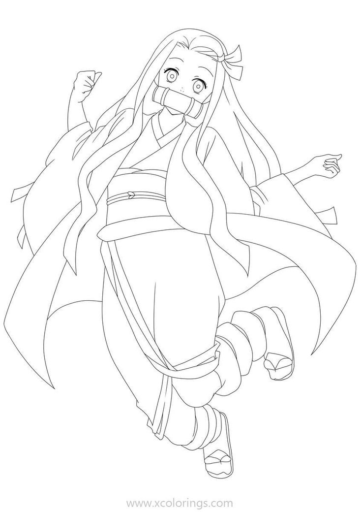 Demon slayer coloring pages nezuko is falling off coloring pages slayer free coloring pages
