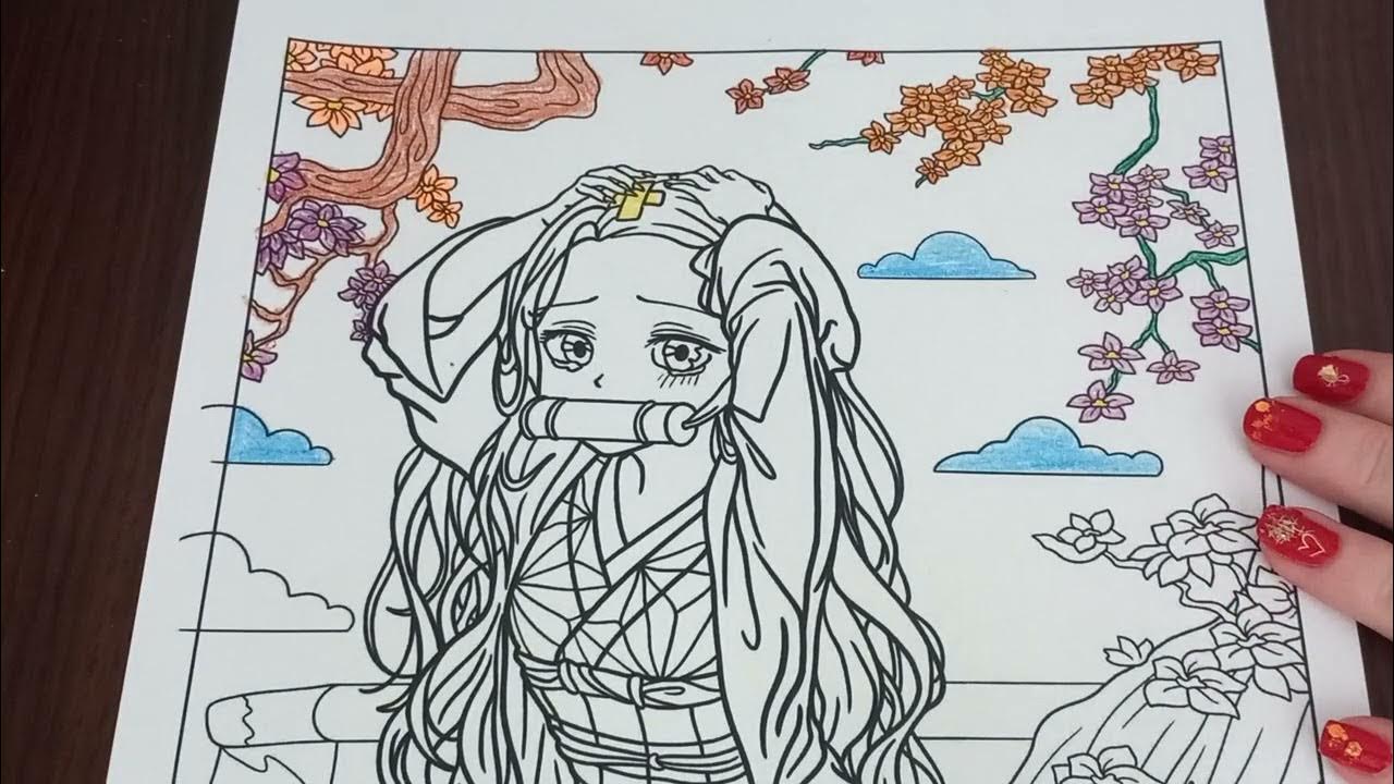 Asmr nezuko the demon slayer coloring pages