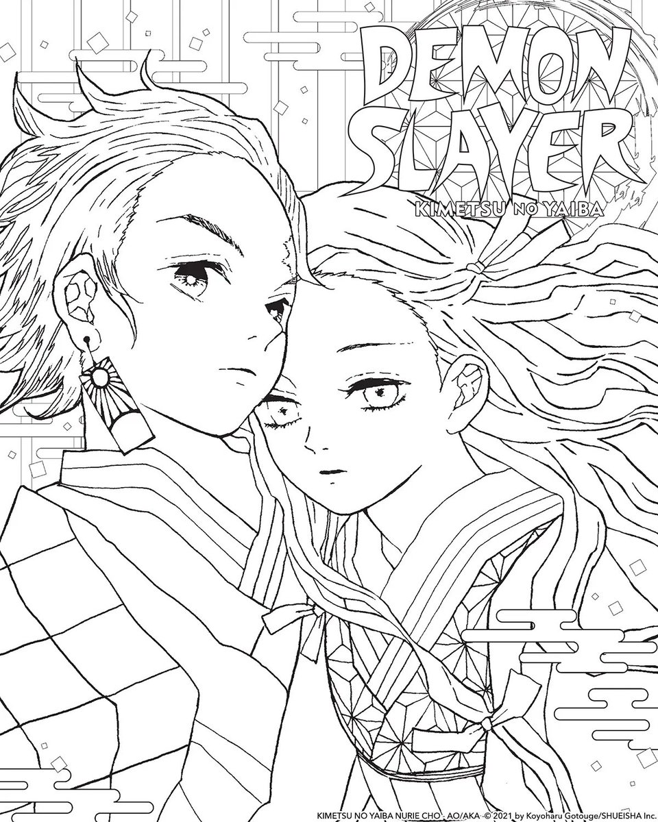 Viz on x tanjiro and nezuko ð via demon slayer kimetsu no yaiba the official coloring book httpstcovhypmcdodg x