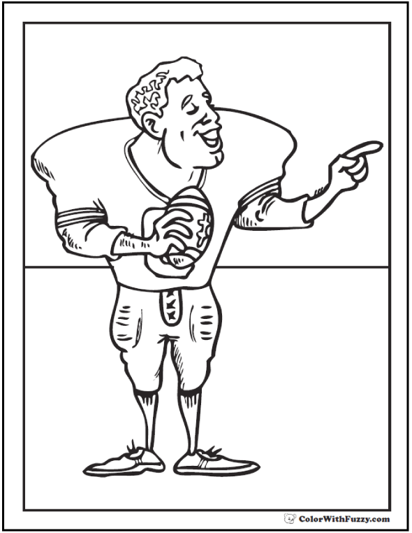 Football coloring pages â quarterbacks receivers running