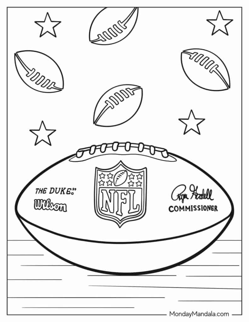 Football coloring pages free pdf printables