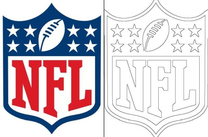 Nfl logo with a sample coloring page