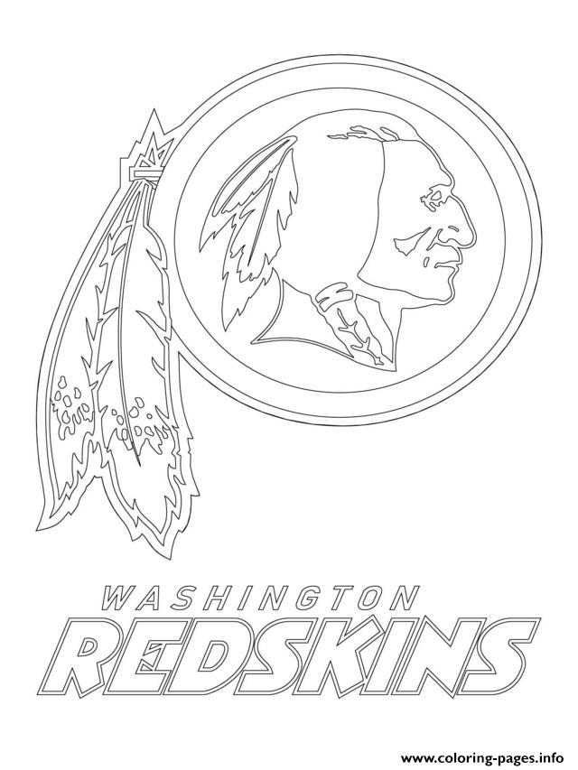 Washington redskins logo football sport coloring page printable