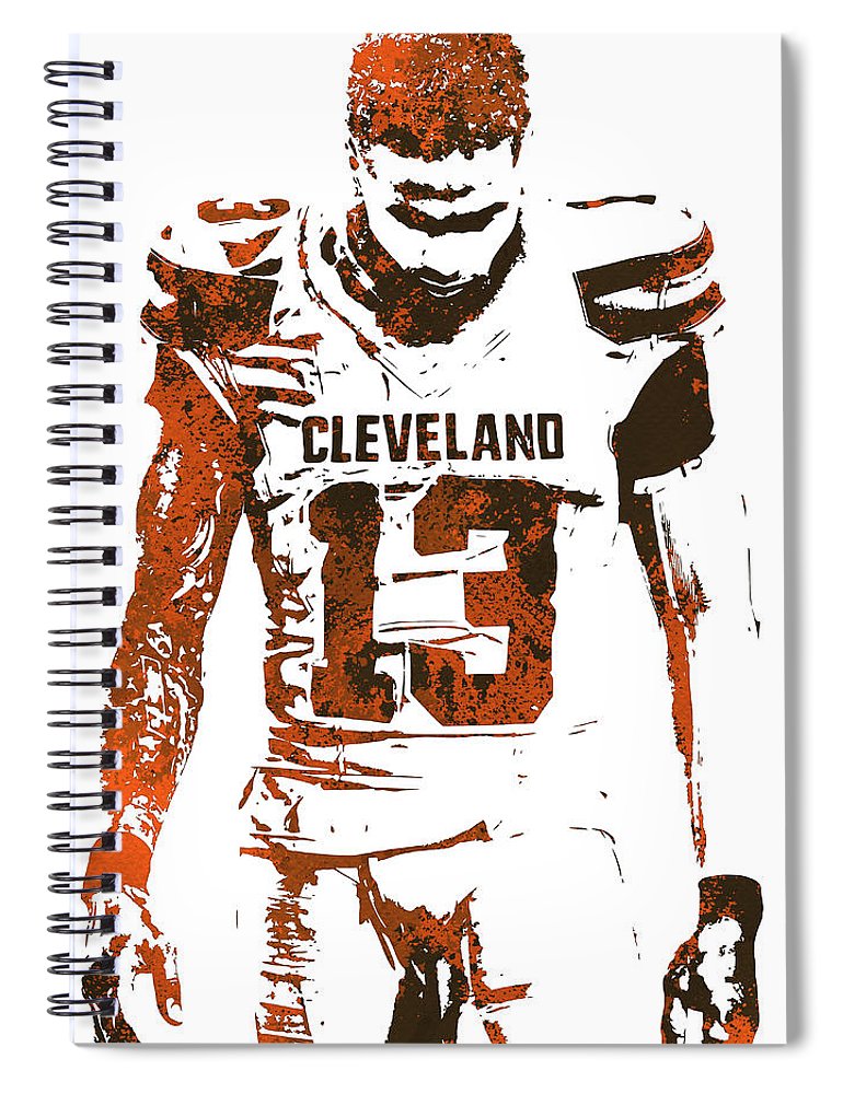 Odell beckham jr cleveland browns pixel art spiral notebook by joe hamilton