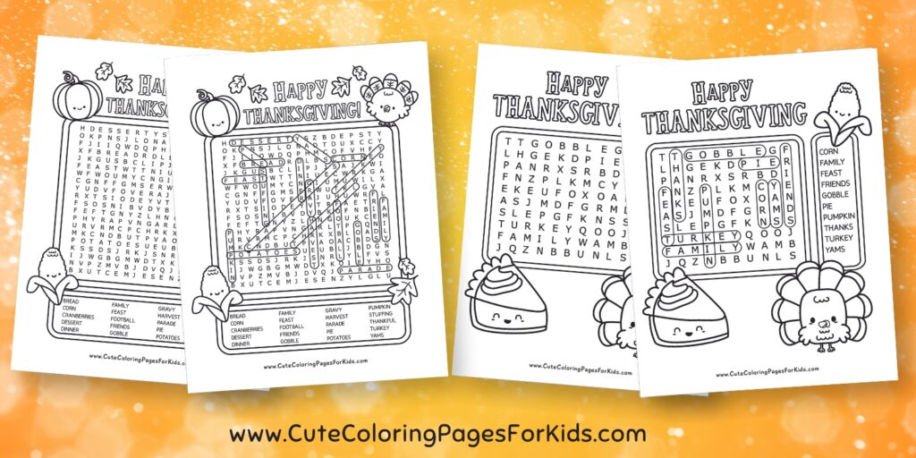 Thanksgiving word search