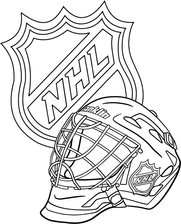 Nhl logo and helmet coloring sheet to print