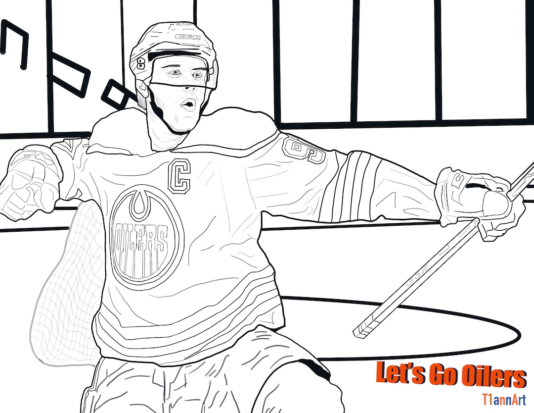 Connor mcdavid colouring pages edmonton oilers nhl playoffs nhl hockey hockey art kids children sports coloring