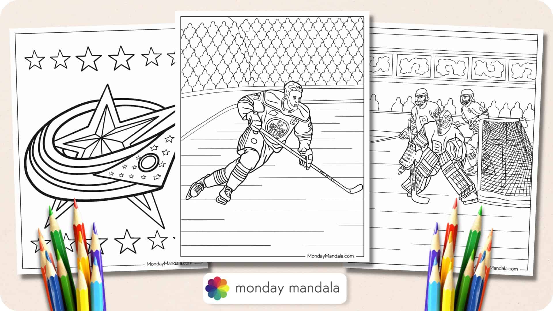 Hockey nhl coloring pages free pdf printables