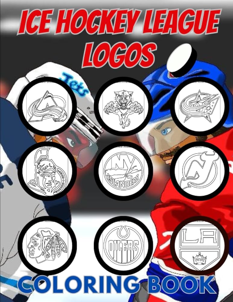 Ice hockey league logos coloring book amazing coloring pages gift for any ice hockey fans for kids and adults all ages to stress relief tabata andersson books