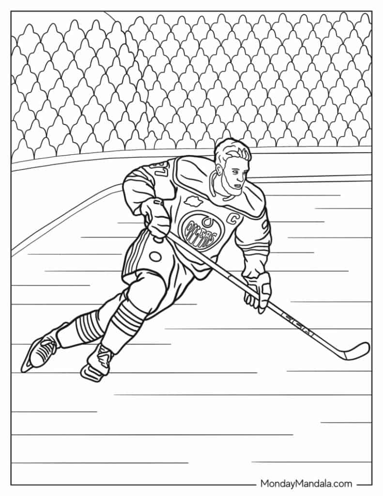Hockey nhl coloring pages free pdf printables