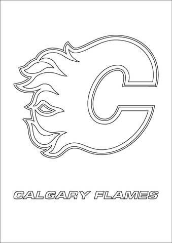 Calgary flames logo coloring page free printable coloring pages