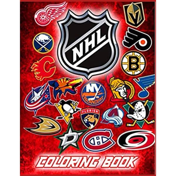 Ice hockey league logos coloring book amazing coloring pages gift for any ice hockey fans for kids and adults all ages to stress relief tabata andersson books