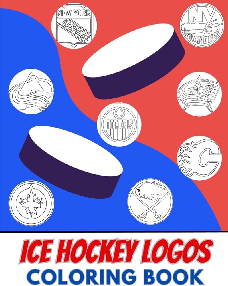 Ice hockey logos coloring book high by kuduss zanex