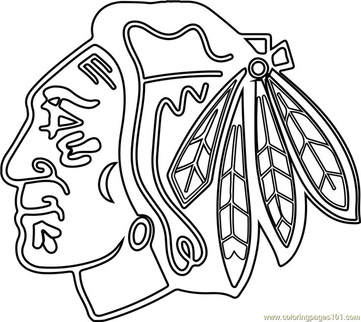 Chicago blackhawks logo coloring page for kids