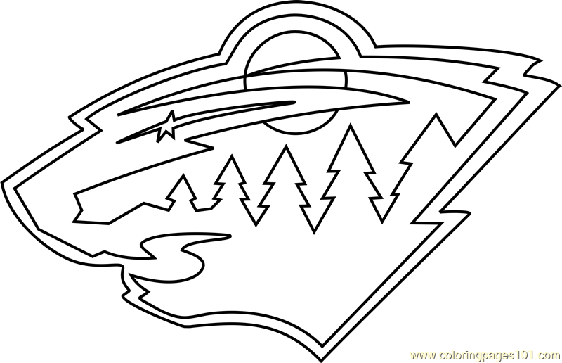 Minnesota wild logo coloring page for kids