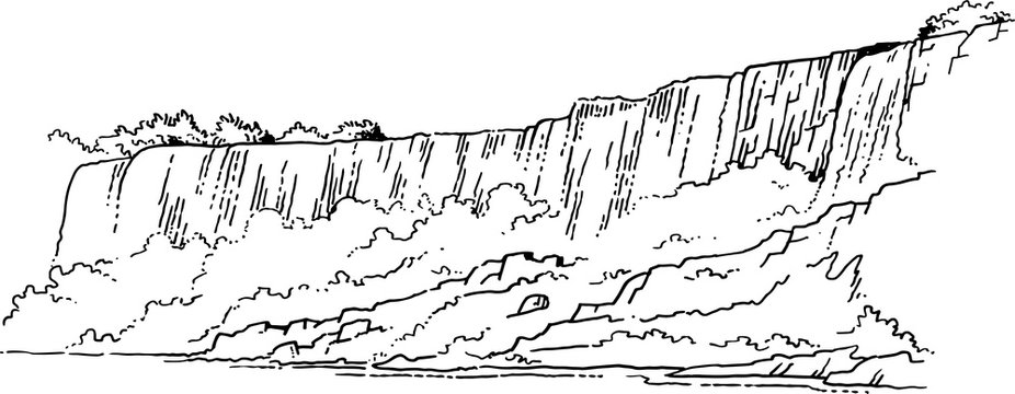 Niagara falls vector drawing vector