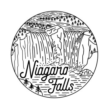 Niagara falls design template vector and illustration vector