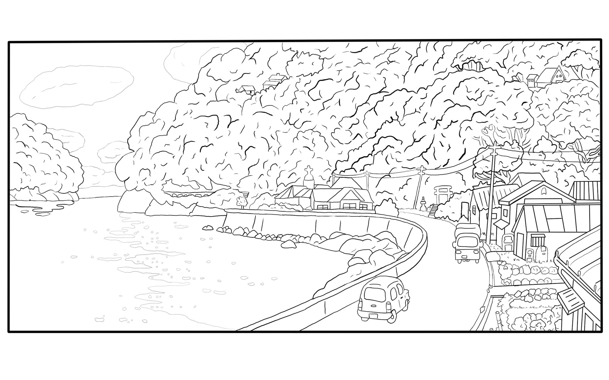Ladymacgyver on x i recreated a photo from the movie ponyo and decided to make an outline drawing specifically so other people can use it as a coloring page drawing art digitalart