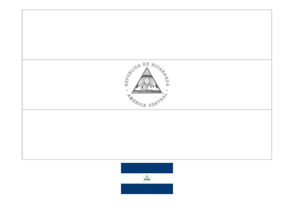 Flag of nicaragua coloring page