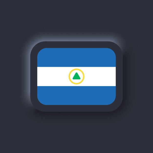 Premium vector flag of nicaragua national nicaragua flag nicaragua symbol vector simple icons with flags neumorphic ui ux dark user interface neumorphism