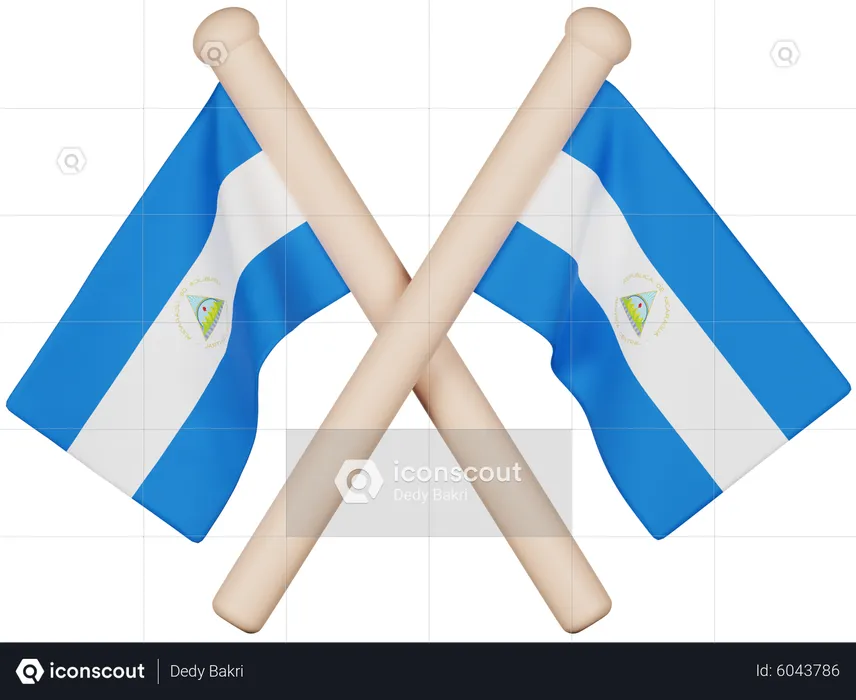 Nicaragua flag flag d icon download in png obj or blend format