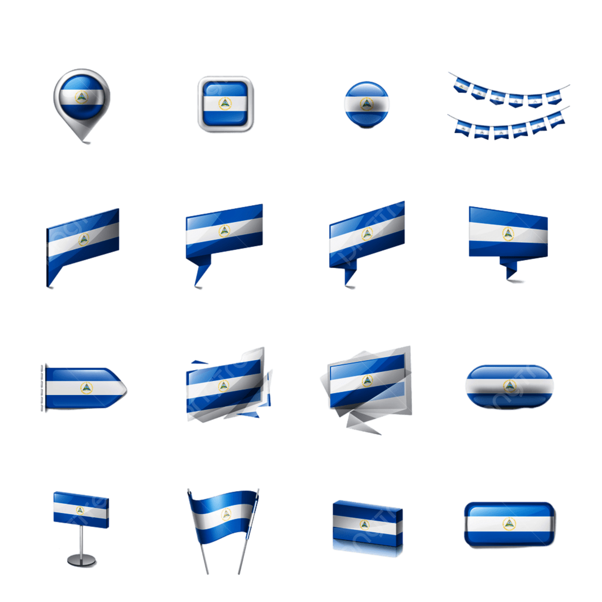 Nicaragua flag vector art png nicaragua national flag illustration symbol icon republic silk png image for free download