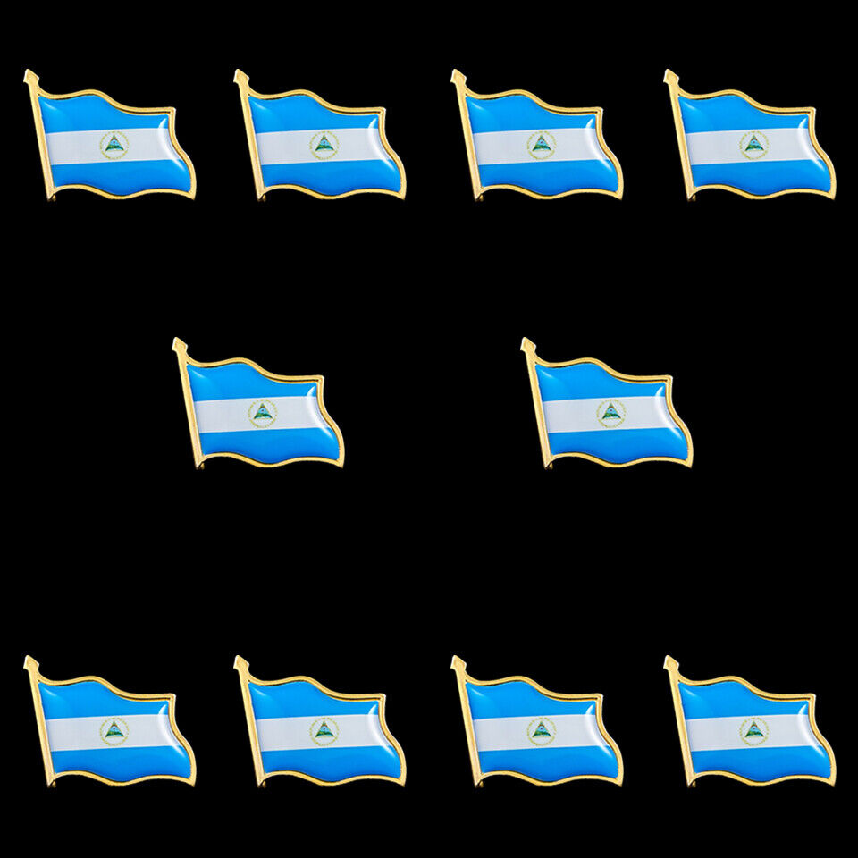 Pcs nicaragua flag lapel pins gold plated butterfly pins handmade for jewelry