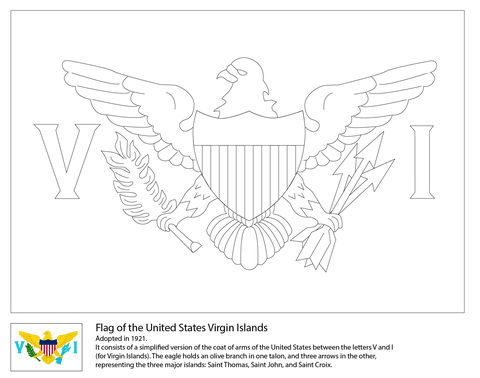 Flag of the united states virgin islands coloring page free printable coloring pages