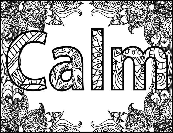 Positive word coloring page