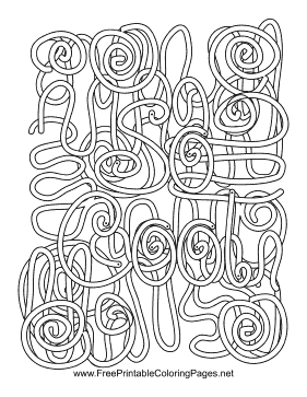Cool hidden word coloring page