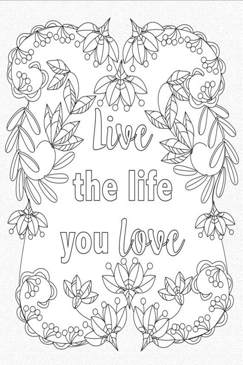 Positive word coloring pages free coloring pages