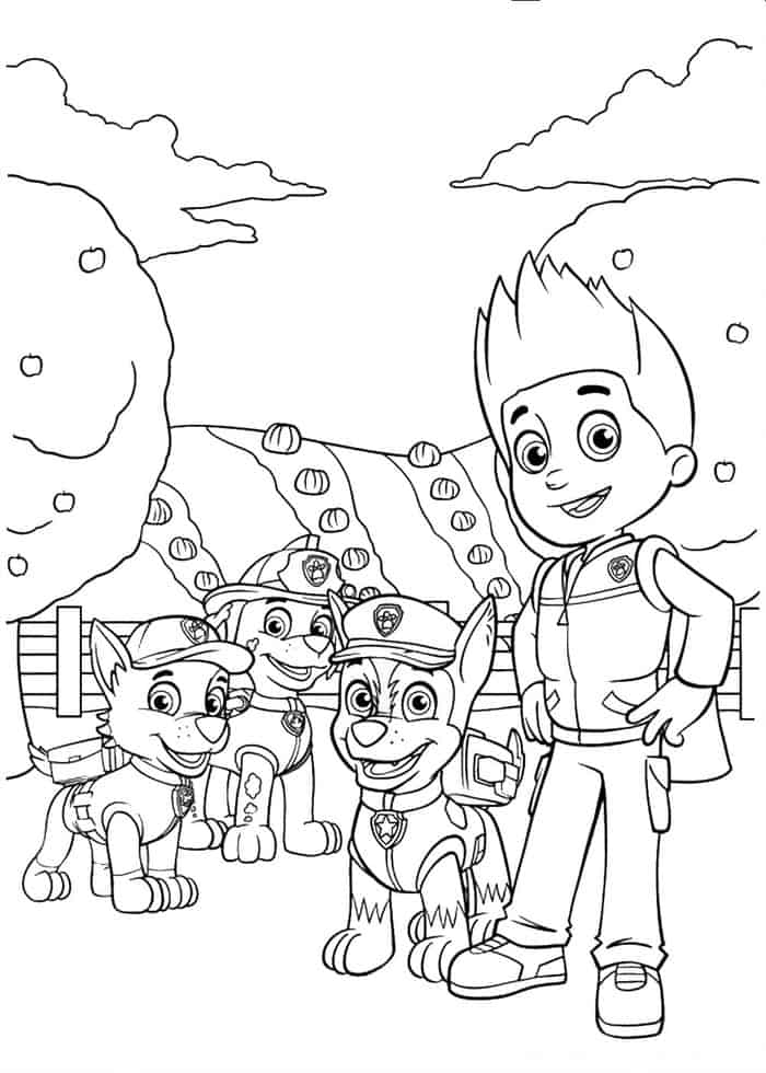 Paw patrol halloween coloring pages