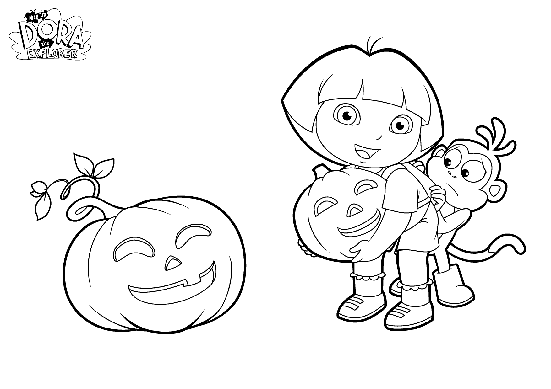 Dora coloring pages backpack diego boots swiper print and color