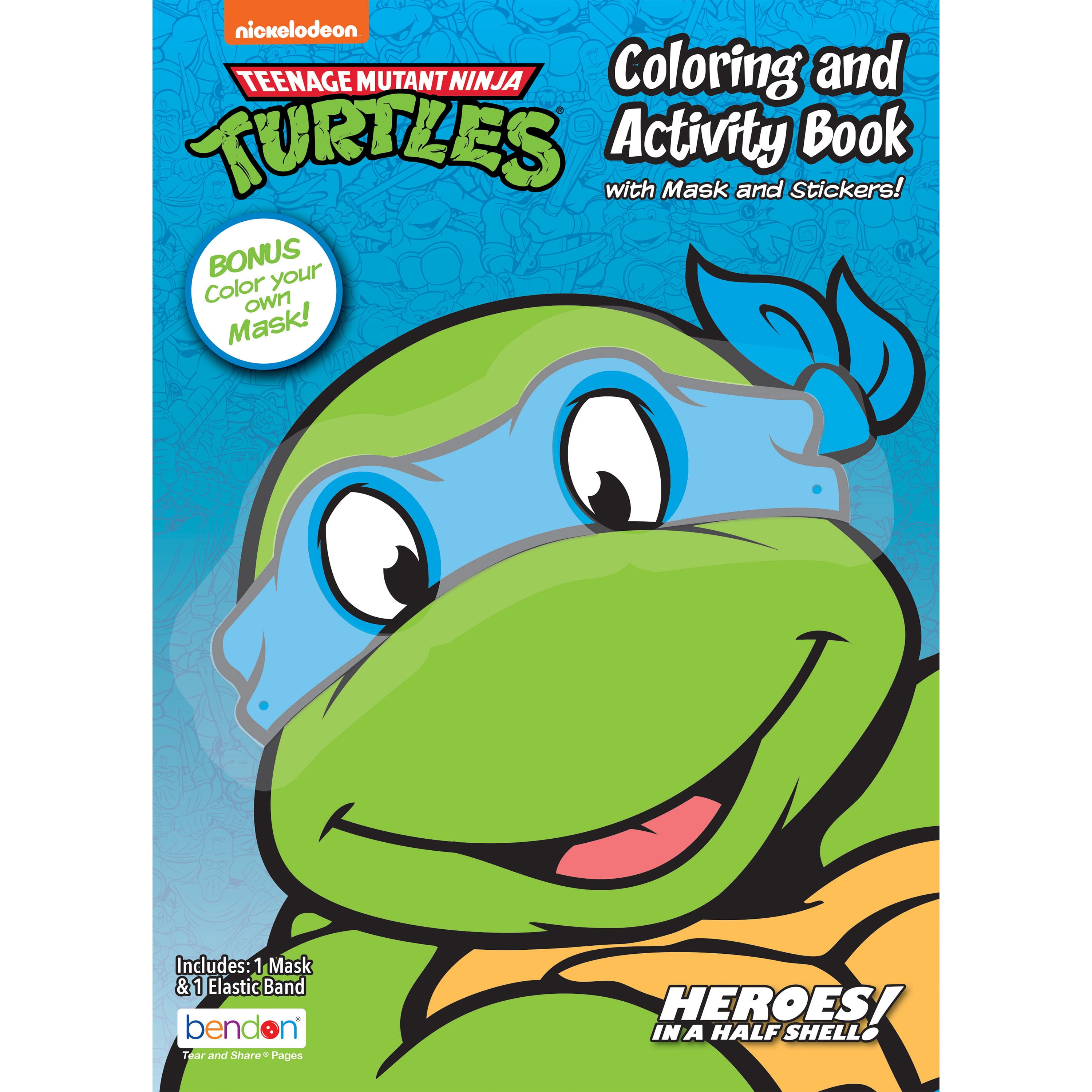 Teenage mutant ninja turtles coloring and activity book with paper mask pages paperback childrens book
