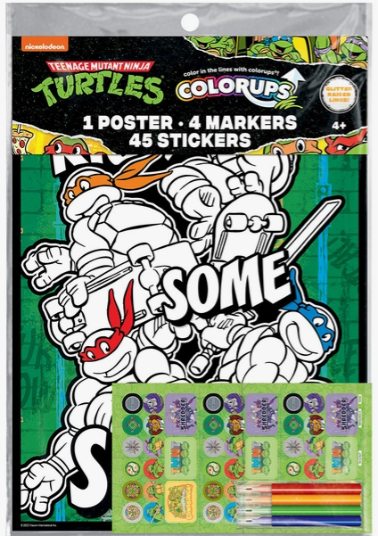 Teenage mutant ninja turtles giant color sticker pages w markers â sweets and geeks