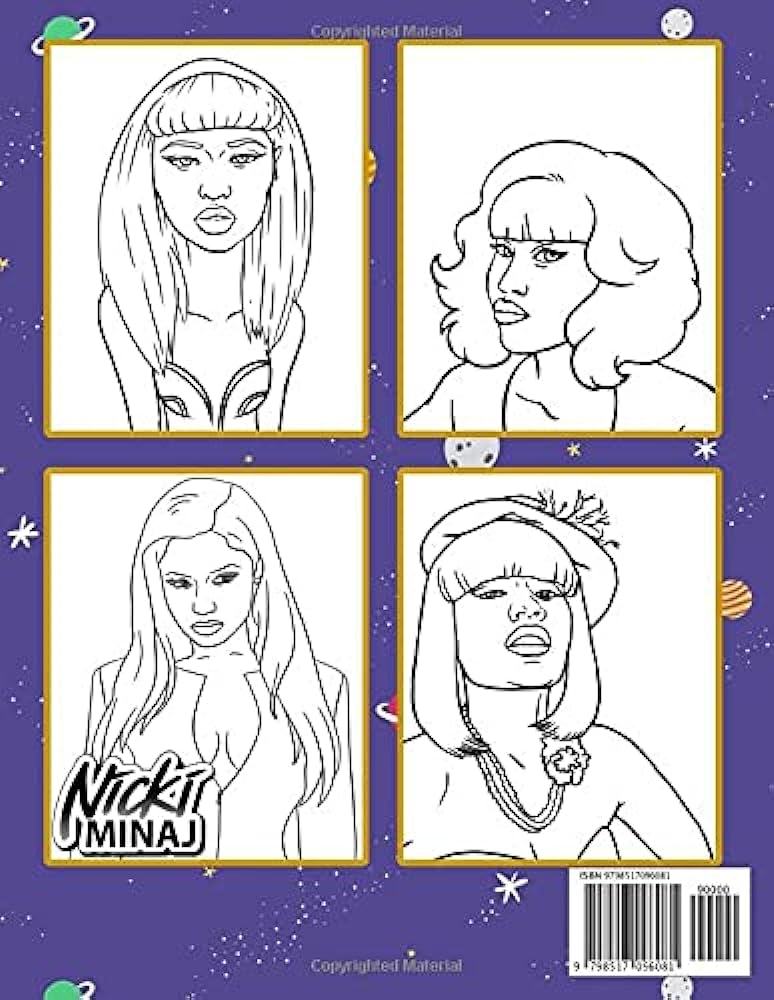 Nicki minaj coloring book coloring pages an amazing coloring book with lots of illustrations nicki minaj for relaxation and stress relief springer falko books