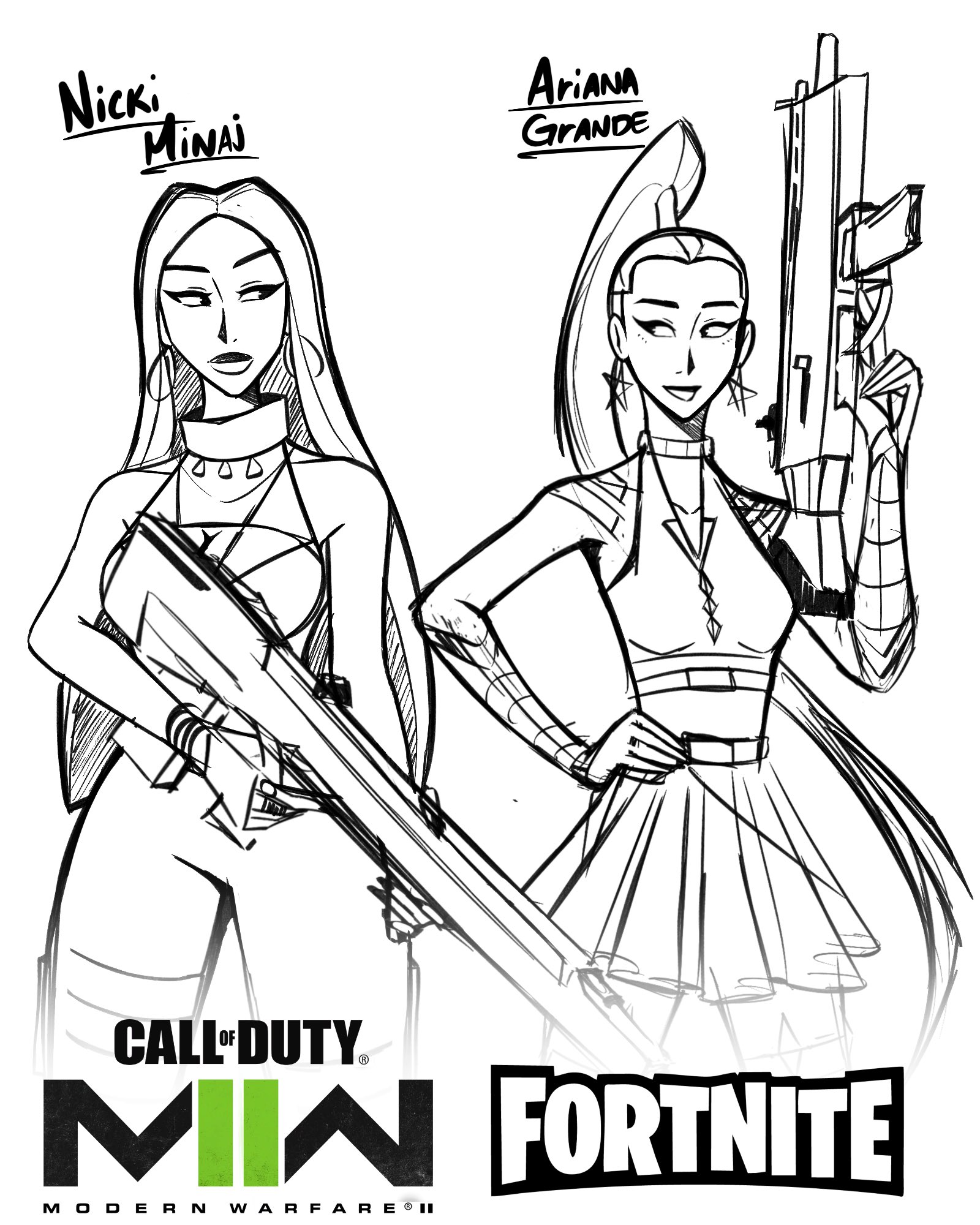 Abaldy on x dont feel like finishing this artwork so sketch reveal nickiminaj arianagrande mw fortniteart httpstcoocydmjs x