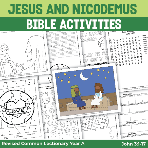Jesus and nicodemus activity pages