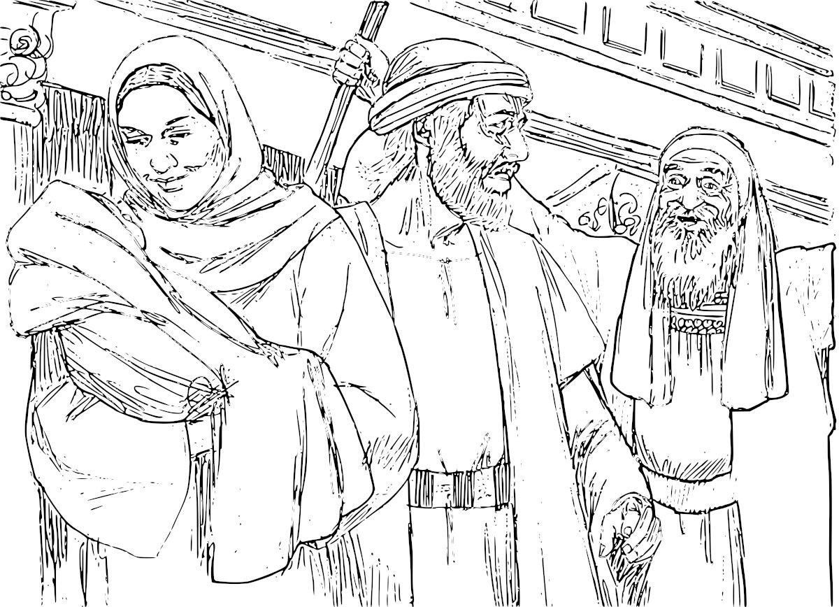 The presentation of jesus at the temple coloring pages
