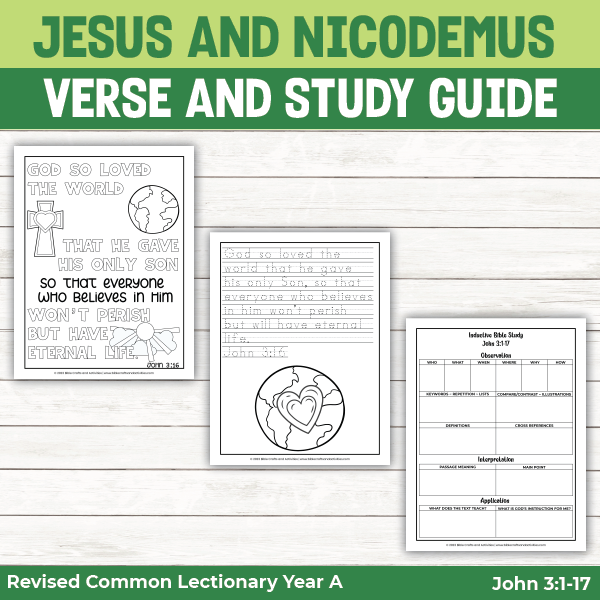 Jesus and nicodemus activity pages
