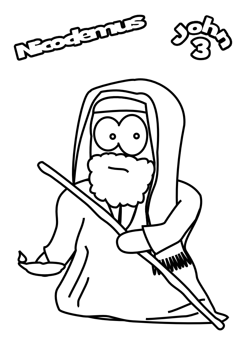 Coloring page of nicodemus