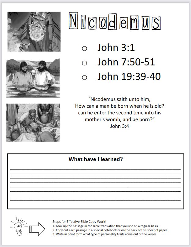 Nicodemus es to jesus cssa junior stage lesson â magnify him together