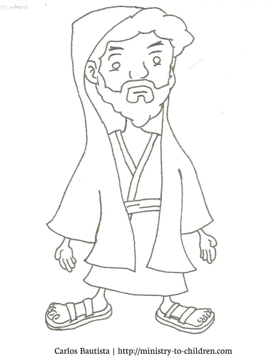 Nicodemus coloring page free printable for kids