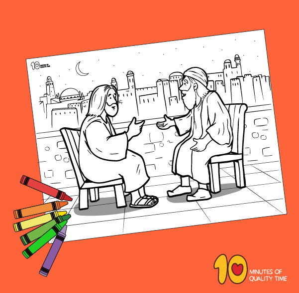 Jesus and nicodemus coloring page â minutes of quality time