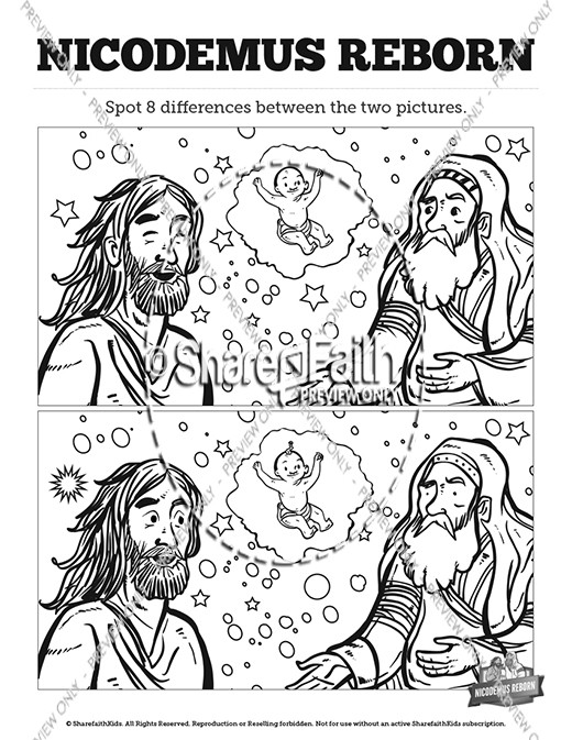 John nicodemus bible kids spot the difference clover media