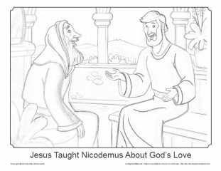 Jesus and nicodemus coloring page on sunday school zone